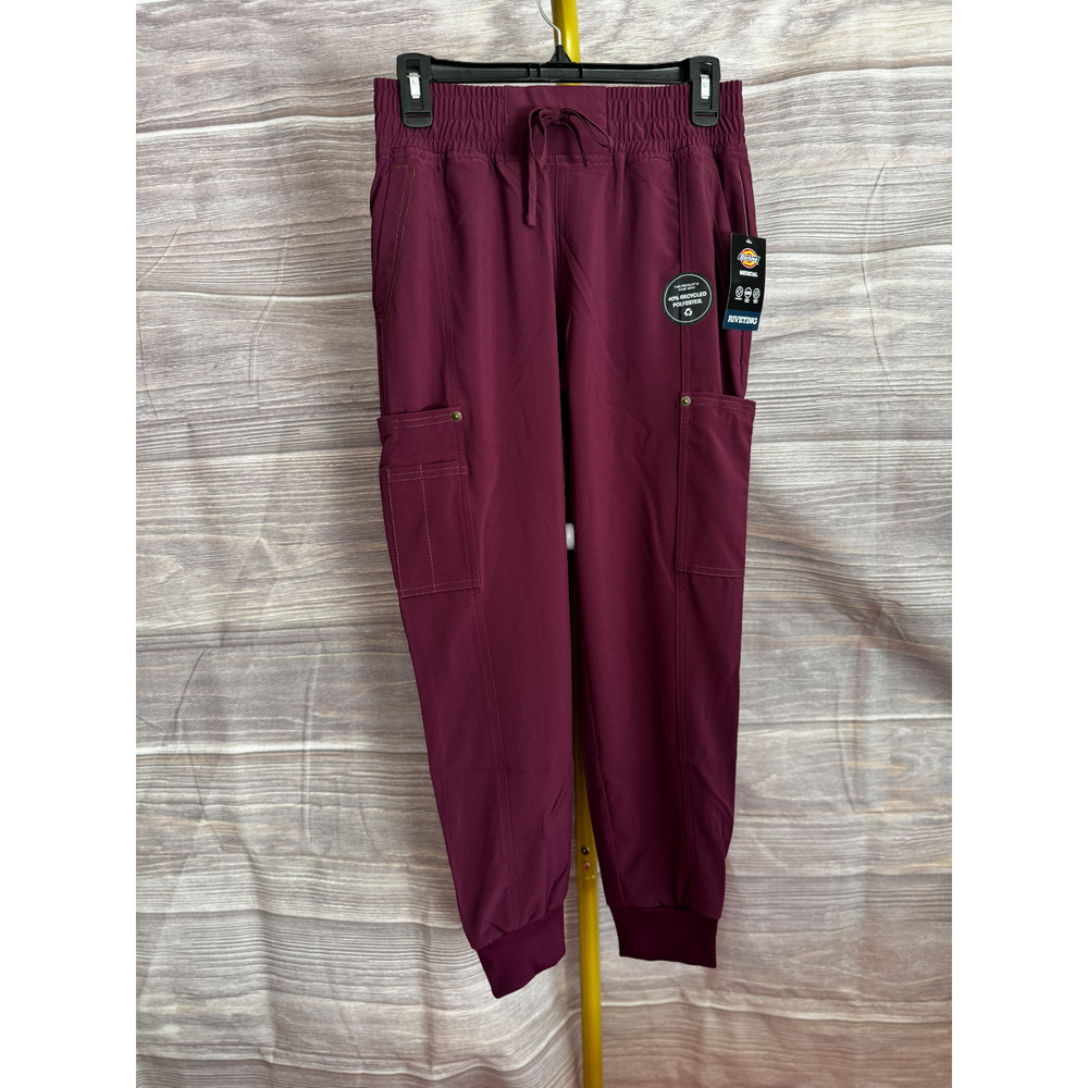 Dickies Riveting Women's Size XS/P Wine Maroon 6-Pocket Medical Scrub Bottoms - Picture 2 of 4